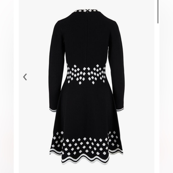 Lela Rose black and white long sleeve knit dress - Picture 2 of 15